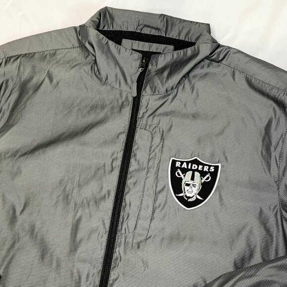 Raiders NFL Jacket G-III Windbreaker XL Gray Full Zip Lightweight Mesh Lined - Picture 1 of 13